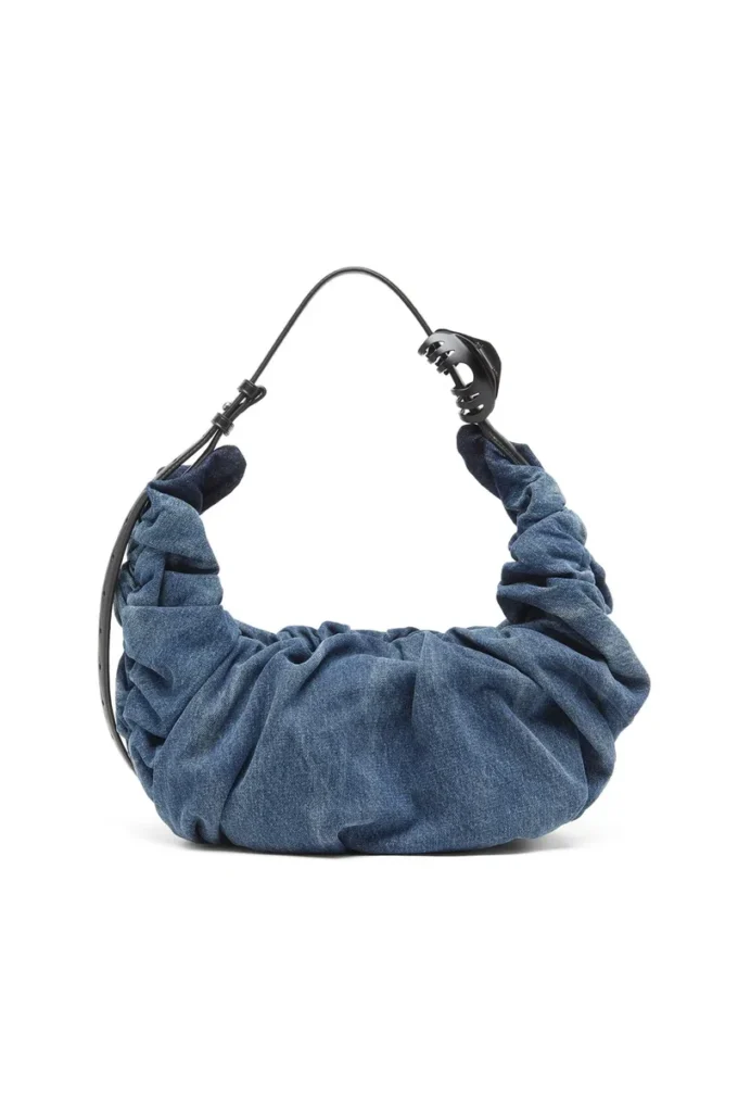 grab-d hobo l Grab-D-Large scrunched hobo bag in treated denim
