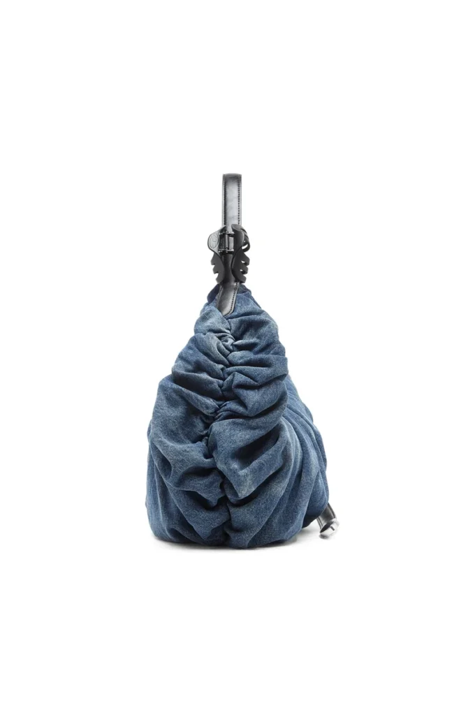 grab-d hobo l Grab-D-Large scrunched hobo bag in treated denim