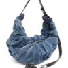 grab-d hobo l Grab-D-Large scrunched hobo bag in treated denim