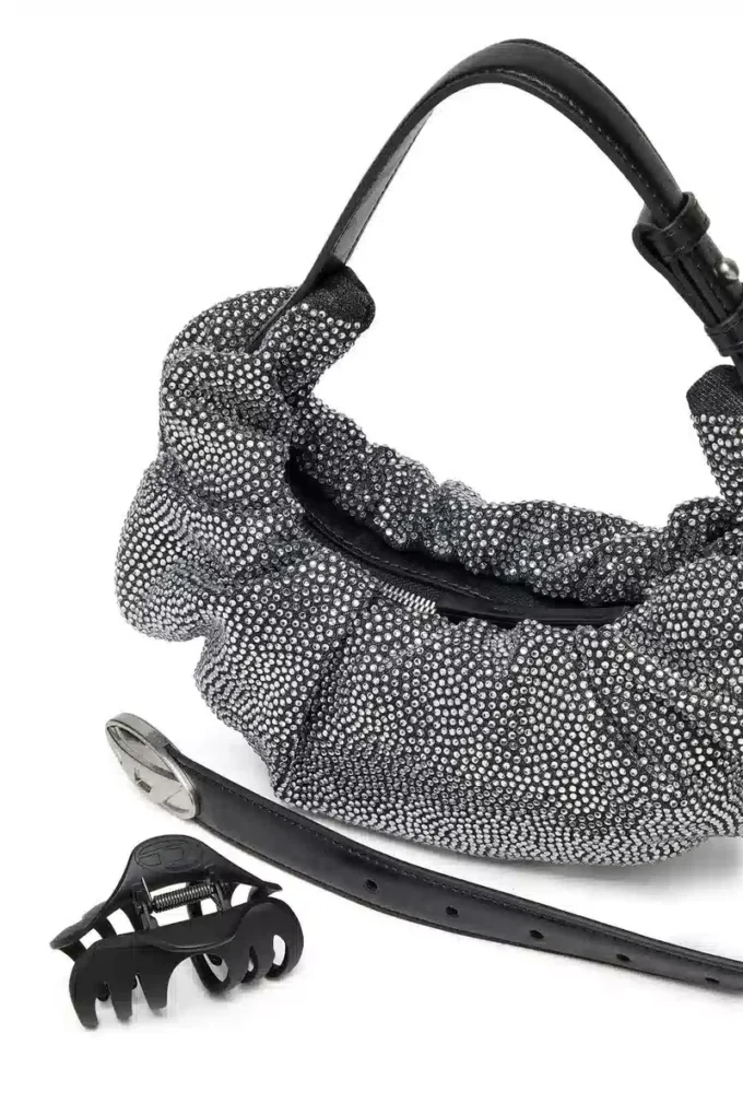 grab-d hobo s Grab-D S-Small scrunched hobo bag in crystal denim