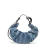 grab-d hobo s Grab-D-Small scrunched hobo bag in treated denim