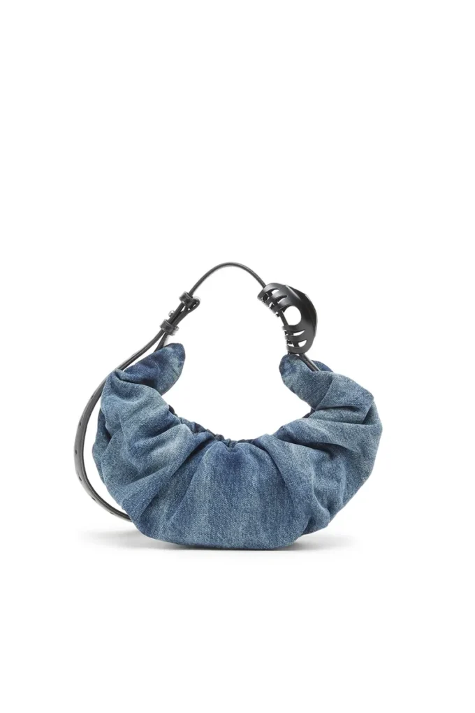 grab-d hobo s Grab-D-Small scrunched hobo bag in treated denim