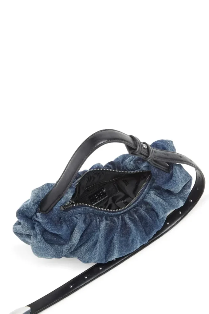 grab-d hobo s Grab-D-Small scrunched hobo bag in treated denim