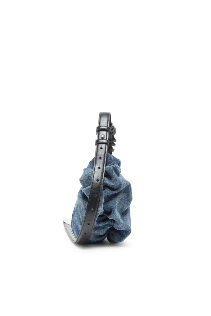 grab-d hobo s Grab-D-Small scrunched hobo bag in treated denim