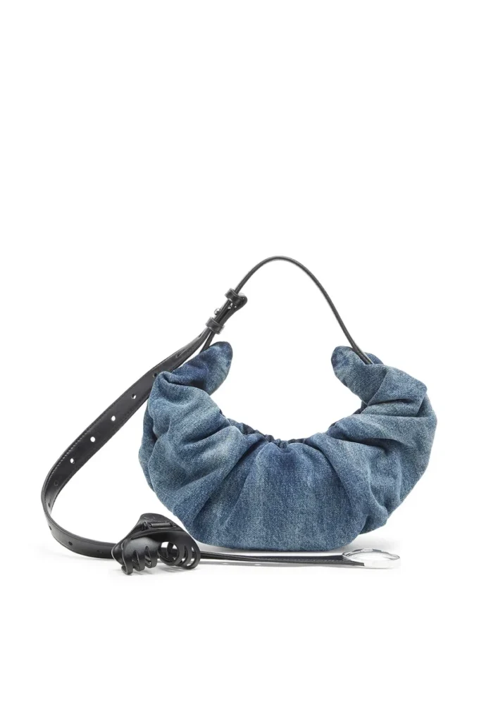 grab-d hobo s Grab-D-Small scrunched hobo bag in treated denim