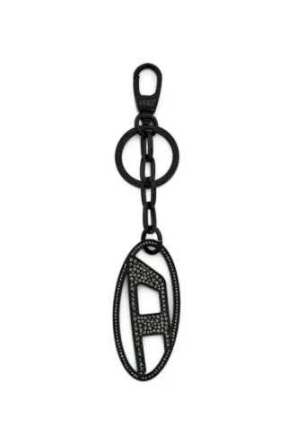 holy-c Metal Oval D keyring with crystals
