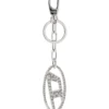 holy-c Metal Oval D keyring with crystals