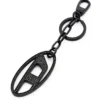 holy-c Metal Oval D keyring with crystals