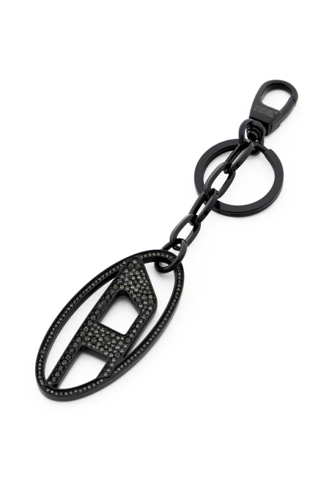 holy-c Metal Oval D keyring with crystals