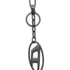holy-c Metal Oval D keyring with crystals