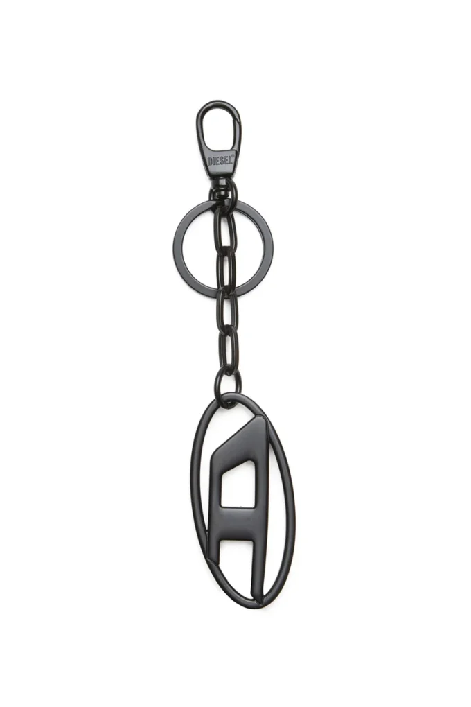 holy-c Metal Oval D keyring with crystals