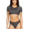 irma-gft Cropped T-shirt with metallic effect