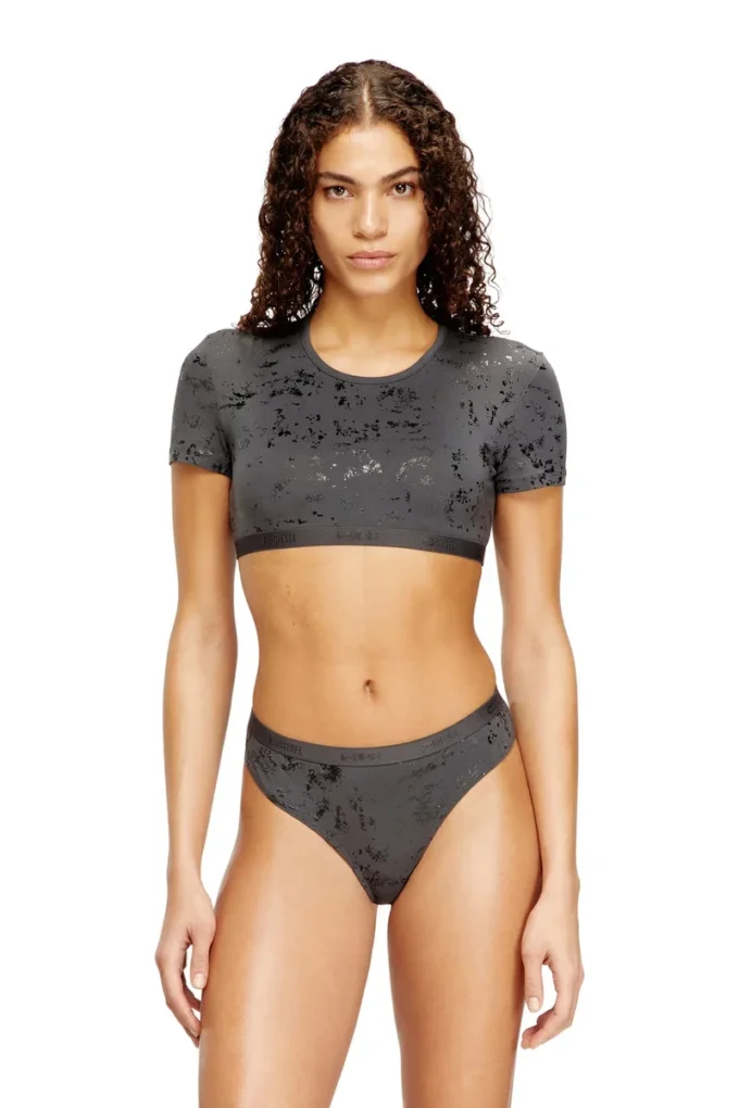 irma-gft Cropped T-shirt with metallic effect