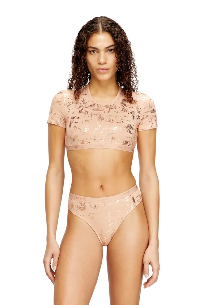 irma-gft Cropped T-shirt with metallic effect