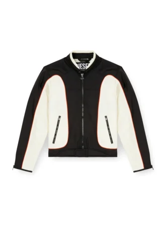j-blink-a Colour-block biker jacket with piping
