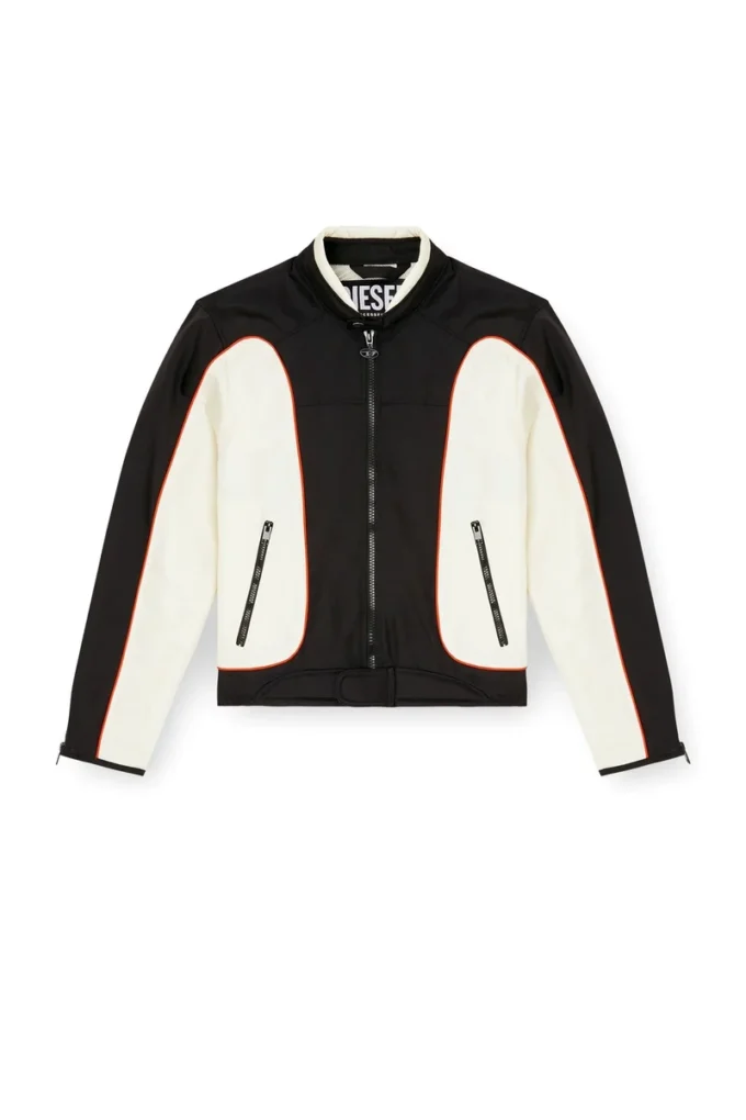 j-blink-a Colour-block biker jacket with piping