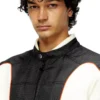 j-blink-a Colour-block biker jacket with piping