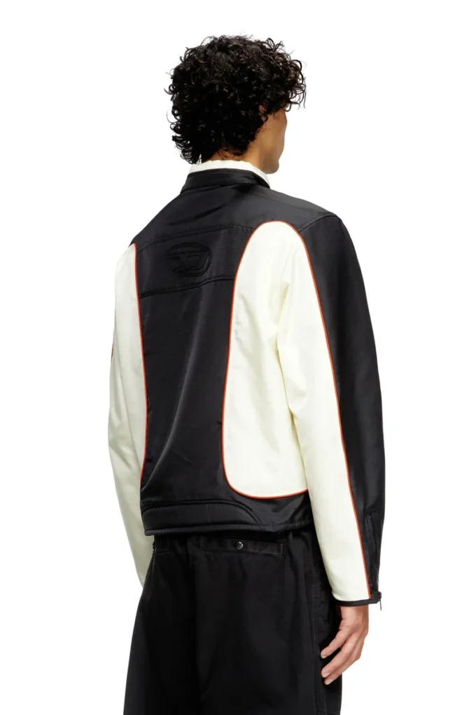 j-blink-a Colour-block biker jacket with piping