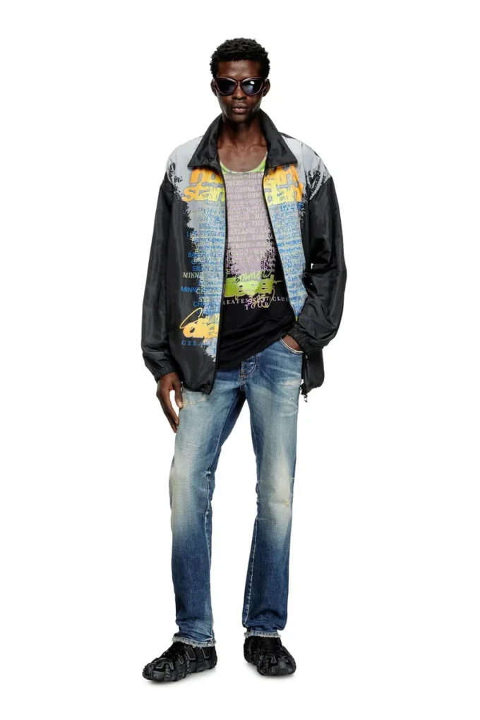 j-erik Tech-jersey jacket with lyrics print
