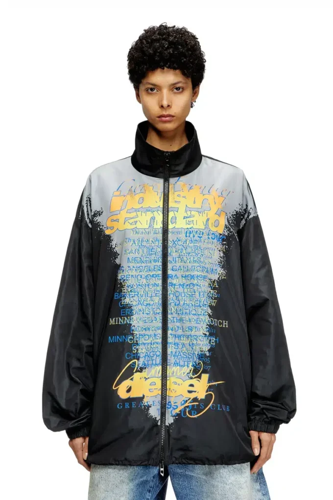 j-erik Tech-jersey jacket with lyrics print