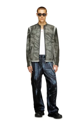 j-evert Biker jacket in printed canvas