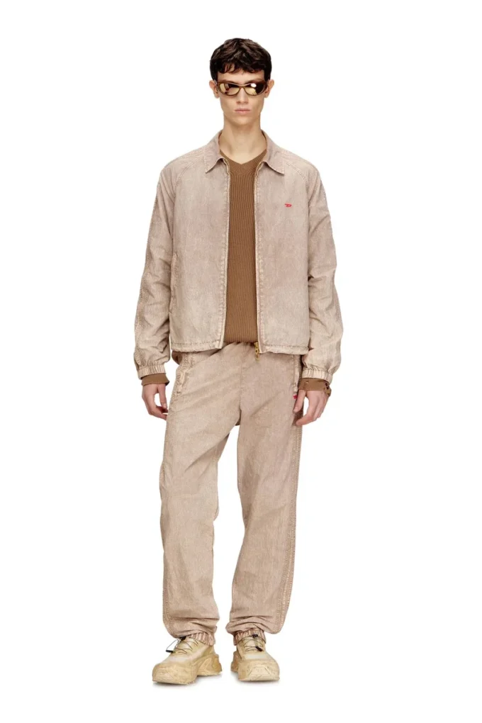 j-fenic-ag Taslan jacket with striped sleeves