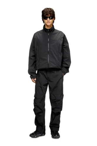 j-five-wrd-akad Crinkled-nylon jacket with piping
