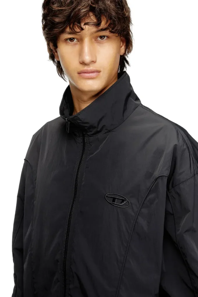 j-five-wrd-akad Crinkled-nylon jacket with piping