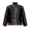 j-hay Track jacket in treated velvet