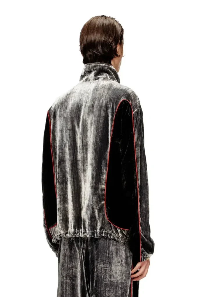 j-hay Track jacket in treated velvet