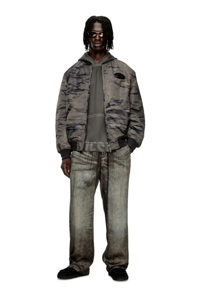 j-kepes-dlbz Padded bomber jacket in printed satin