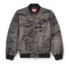 j-kepes-dlbz Padded bomber jacket in printed satin