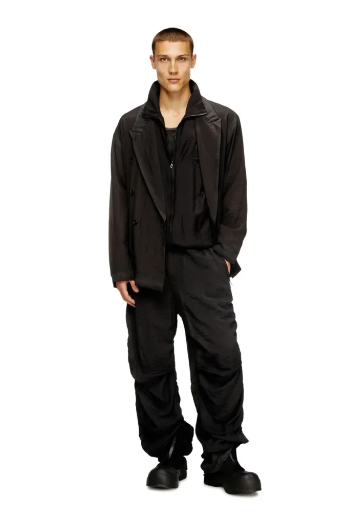 j-keysery Double-breasted blazer in wrinkled shell