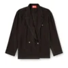 j-keysery Double-breasted blazer in wrinkled shell