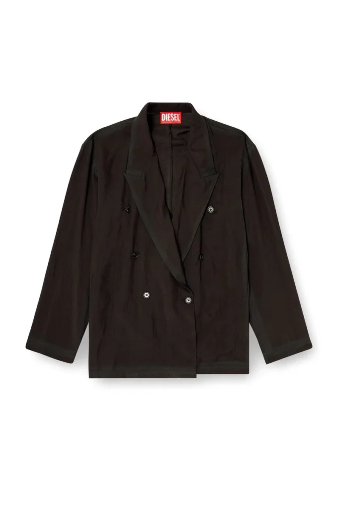 j-keysery Double-breasted blazer in wrinkled shell