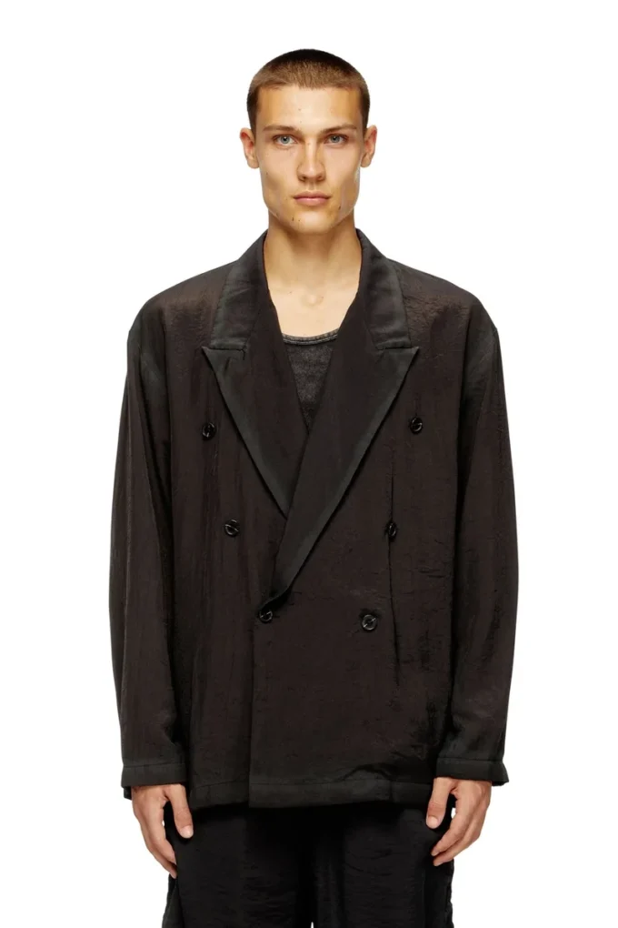 j-keysery Double-breasted blazer in wrinkled shell