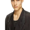 j-keysery Double-breasted blazer in wrinkled shell