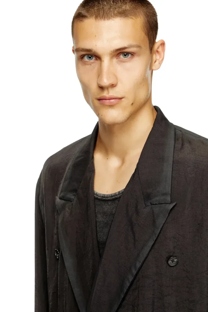 j-keysery Double-breasted blazer in wrinkled shell