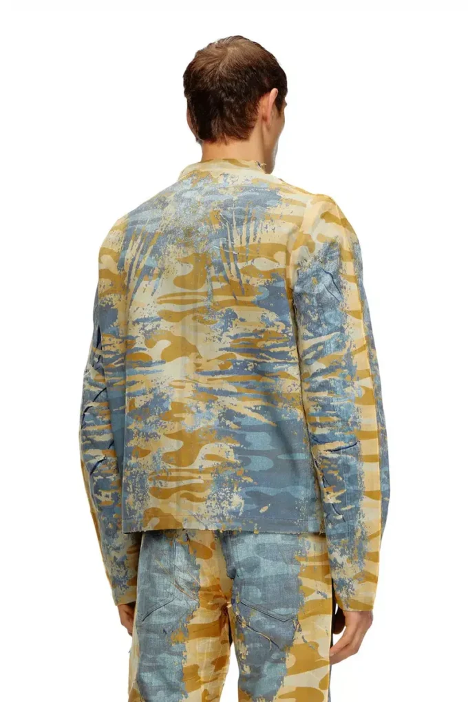 j-met-dev Peel-off biker jacket in camo gabardine