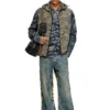 j-ostend-sl-camu Hooded vest with mixed camo prints