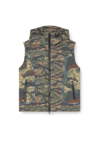 j-ostend-sl-camu Hooded vest with mixed camo prints