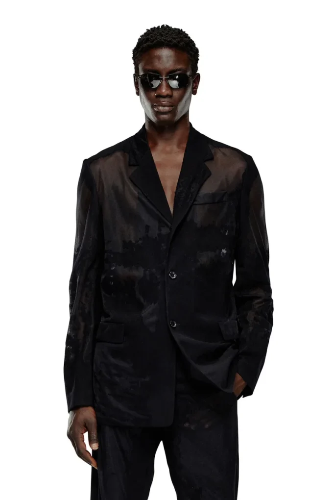 j-reg Tailored jacket in devoré cool wool