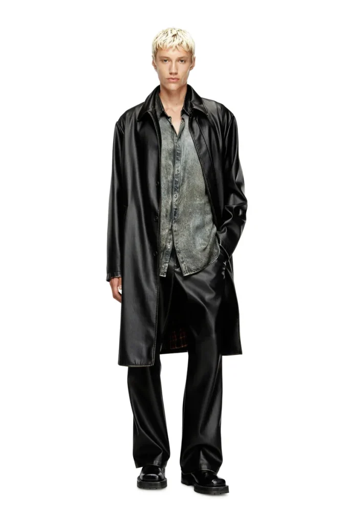 j-rivers Distressed car coat with flannel lining