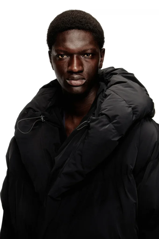 j-scotts-padded-a Wrap puffer jacket in stretch nylon