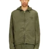j-stitch Hooded zip-up jacket in cotton poplin