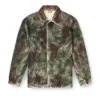 j-thug-jkt Trucker jacket in crinkled camo canvas