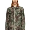 j-thug-jkt Trucker jacket in crinkled camo canvas