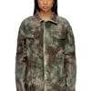 j-thug-jkt Trucker jacket in crinkled camo canvas