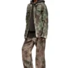 j-thug-jkt Trucker jacket in crinkled camo canvas