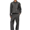 j-ting Coach jacket in Prince of Wales wool blend and satin